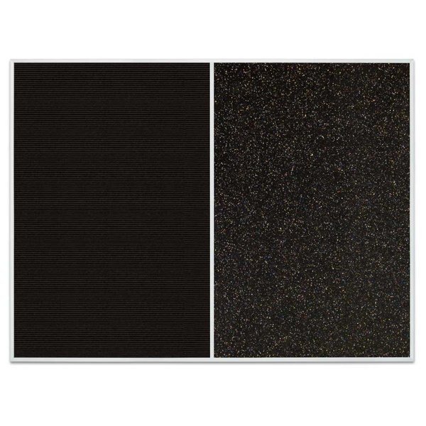 Sliding Door Indoor Enclosed Corkboard, 9, UNITED VISUAL PRODUCTS, Mfr# UV9011ACSH-BRONZE-BLACK